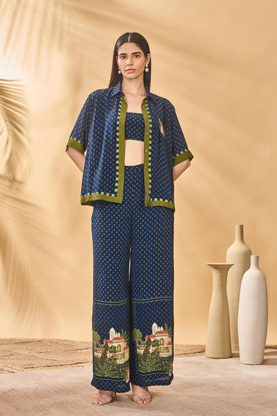 Masaba Midnight Holiday Home Shirt Trouser Set indian designer wear online shopping melange singapore