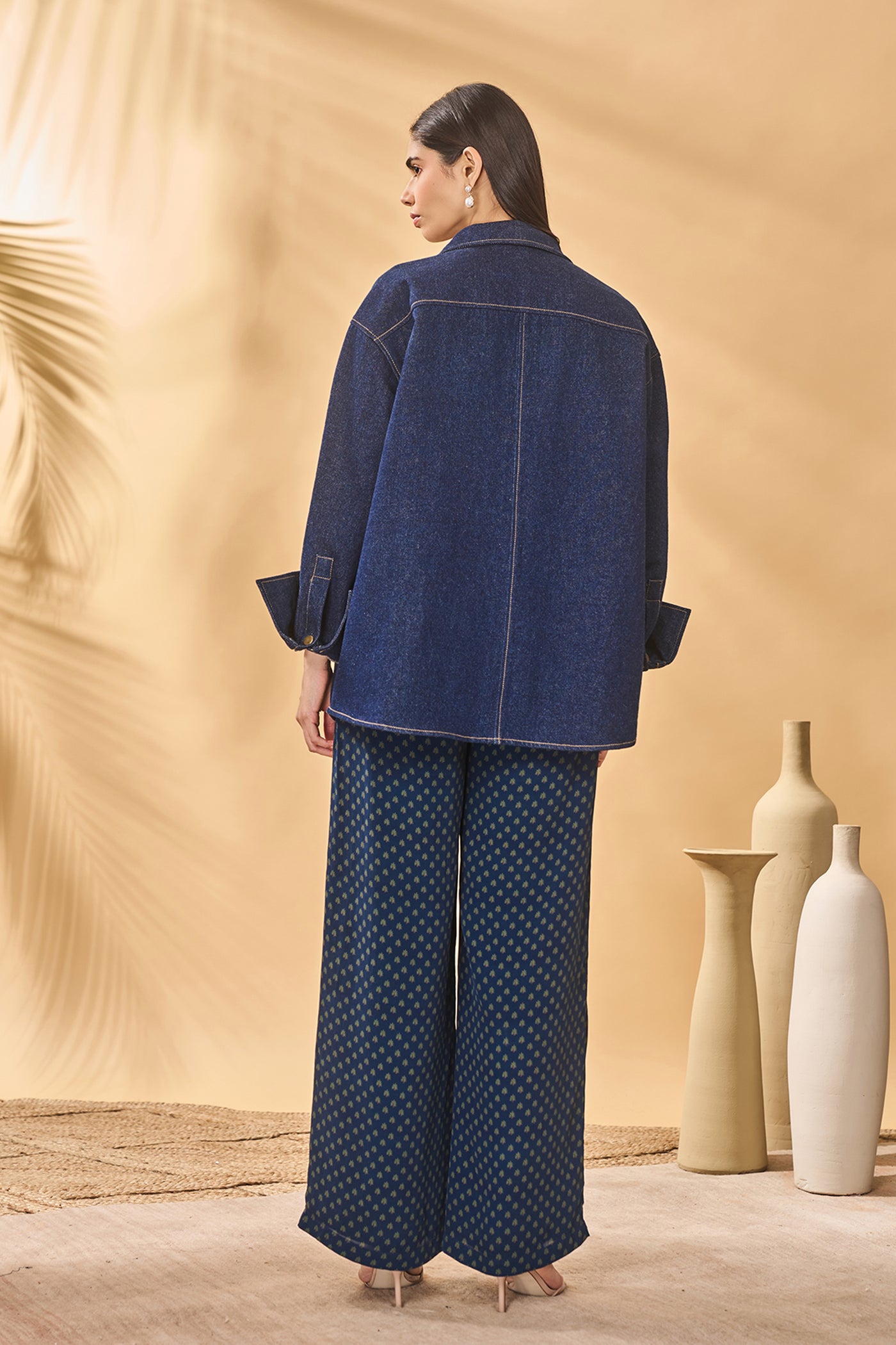 Masaba Midnight Trellis Palm Set indian designer wear online shopping melange singapore