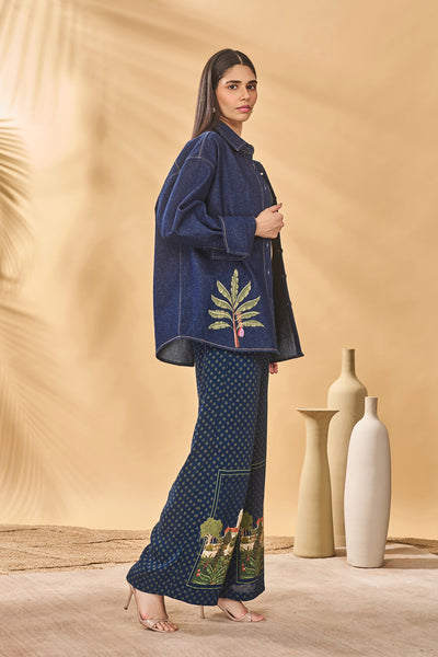Masaba Midnight Trellis Palm Set indian designer wear online shopping melange singapore