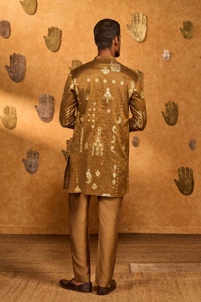 Masaba Menswear Mocha Folkstone Kurta Set indian designer wear online shopping melange singapore 