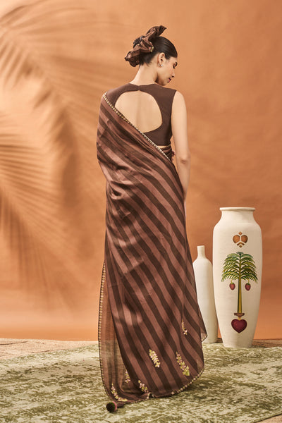 Masaba Mocha Mosaic Saree indian designer wear online shopping melange singapore