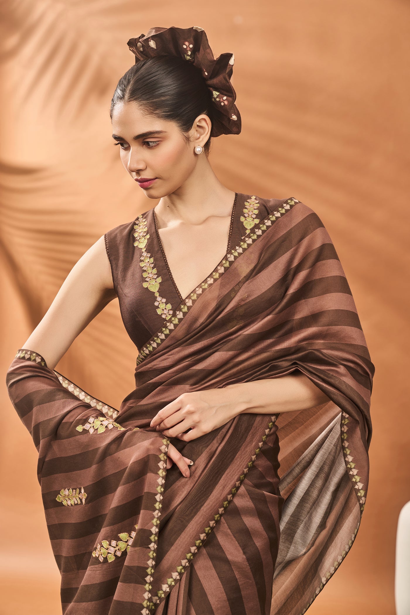 Masaba Mocha Mosaic Saree indian designer wear online shopping melange singapore