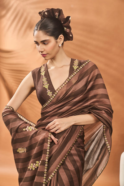 Masaba Mocha Mosaic Saree indian designer wear online shopping melange singapore