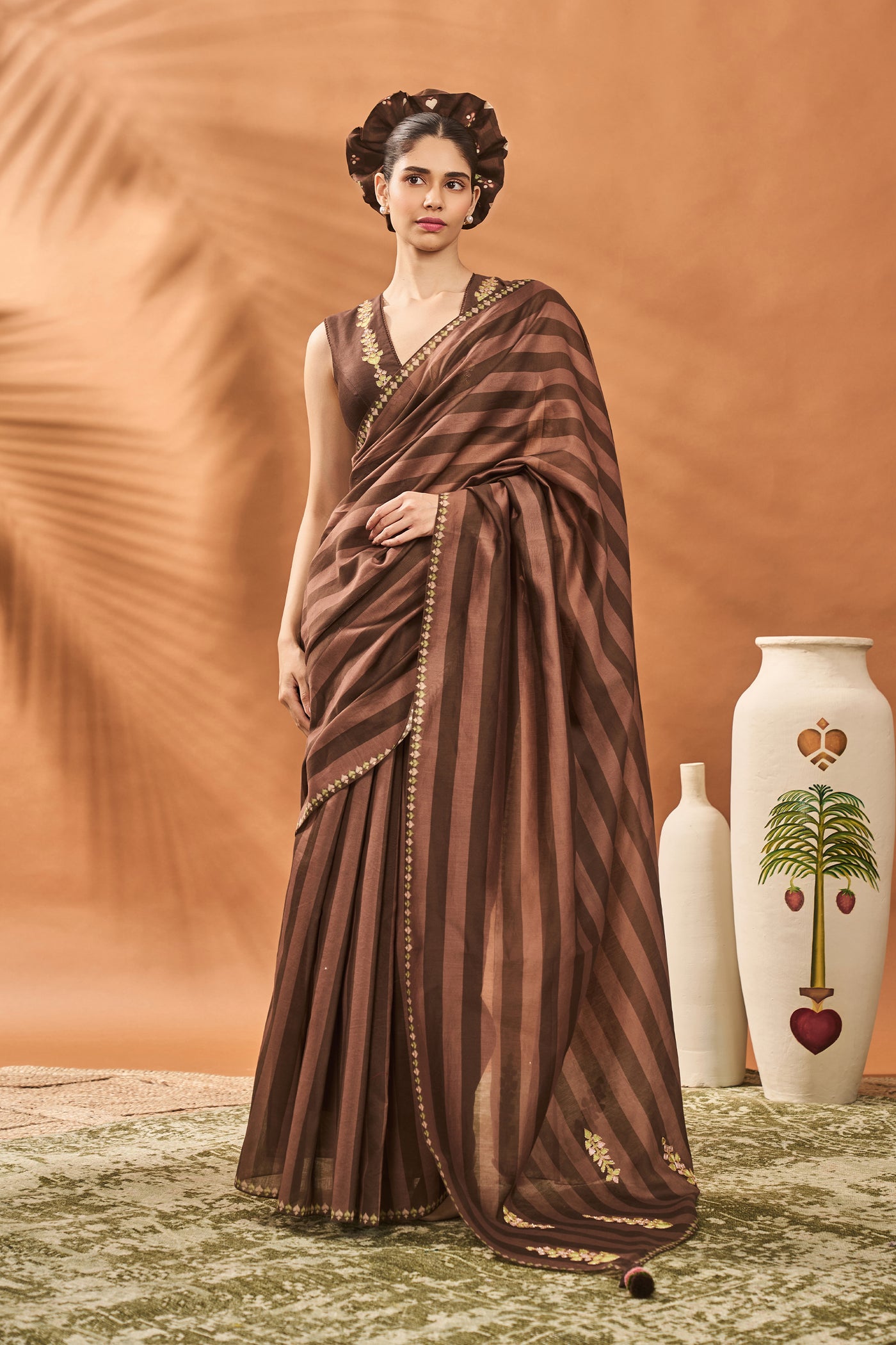 Masaba Mocha Mosaic Saree indian designer wear online shopping melange singapore
