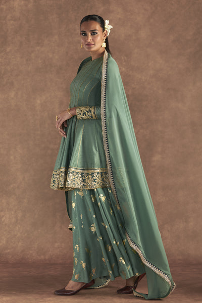 Masaba Moss Green Irisbud Sharara Set Indian designer wear online shopping melange singapore