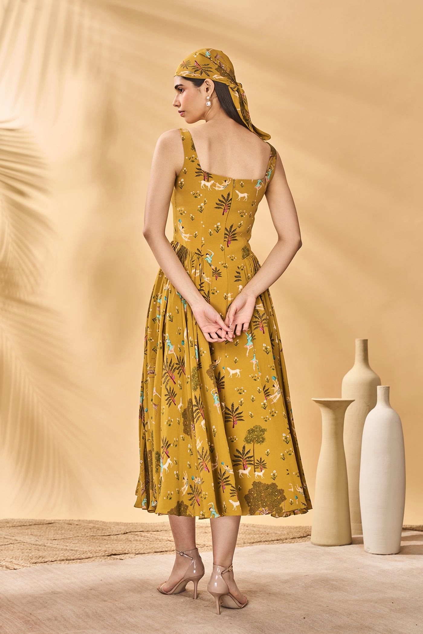 Masaba Mustard Pirouette Picnic Corset Dress indian designer wear online shopping melange singapore
