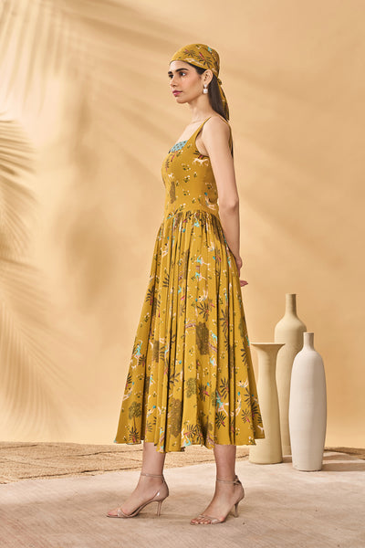 Masaba Mustard Pirouette Picnic Corset Dress indian designer wear online shopping melange singapore