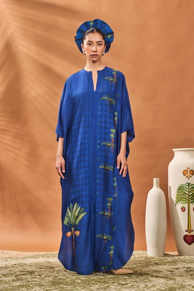 Masaba Navy Blooming Board Kaftan indian designer wear online shopping melange singapore