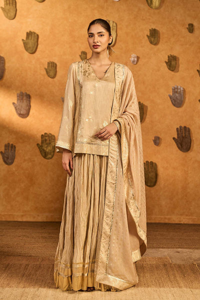 Masaba Oatmeal Crane Dawn Skirt Set indian designer wear online shopping melange singapore 