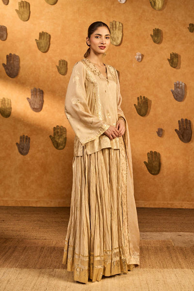 Masaba Oatmeal Crane Dawn Skirt Set indian designer wear online shopping melange singapore 