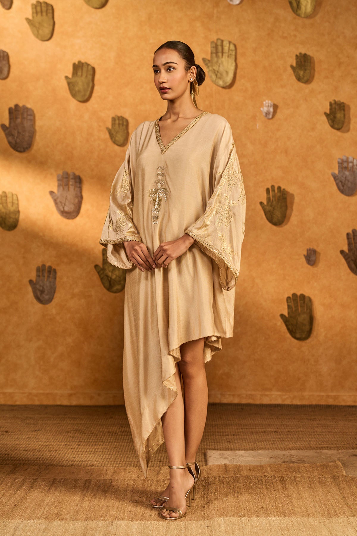 Masaba Oatmeal Zen Garden Kaftan indian designer wear online shopping melange singapore 
