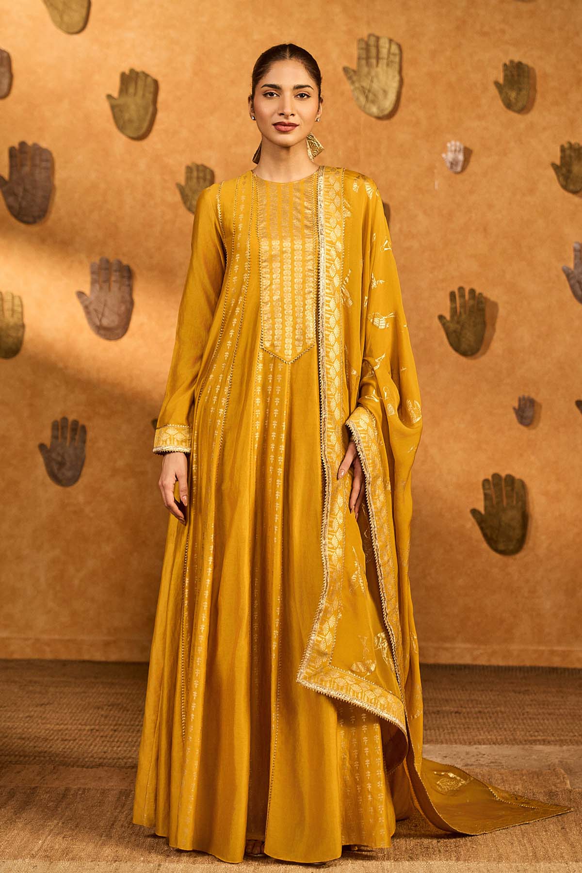 Masaba Ochre Snow Light Anarkali Set indian designer wear online shopping melange singapore 