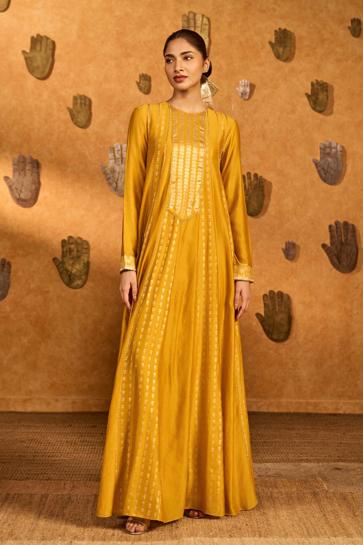 Masaba Ochre Snow Light Anarkali Set indian designer wear online shopping melange singapore 