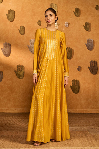 Masaba Ochre Snow Light Anarkali Set indian designer wear online shopping melange singapore 