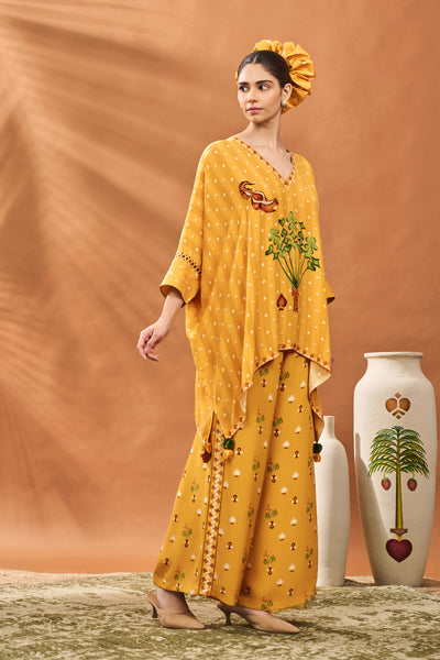 Masaba Ochre Spade Blossom Fusion Set indian designer wear online shopping melange singapore