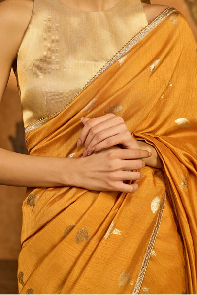 Masaba Ochre Tea Blossom Saree indian designer wear online shopping melange singapore 