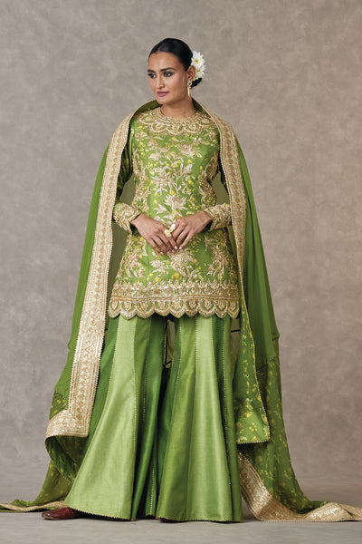 Masaba Olive Green Narangi Bagh Sharara Set indian designer wear online shopping melange singapore