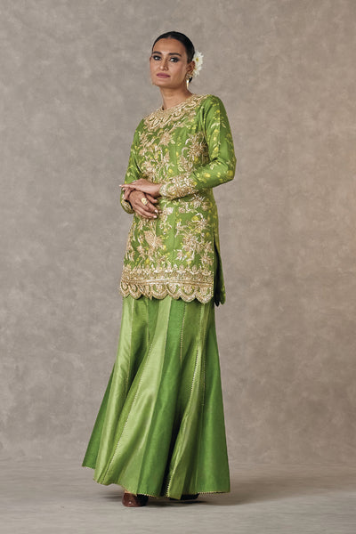 Masaba Olive Green Narangi Bagh Sharara Set indian designer wear online shopping melange singapore