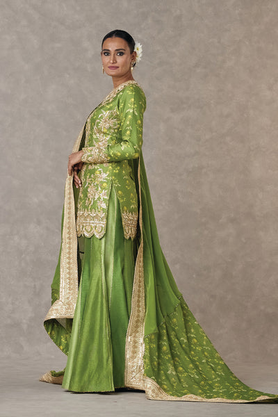 Masaba Olive Green Narangi Bagh Sharara Set indian designer wear online shopping melange singapore