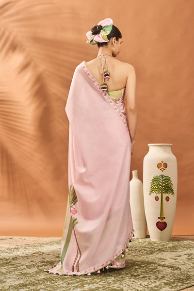 Masaba Pink Blooming Board Saree indian designer wear online shopping melange singapore