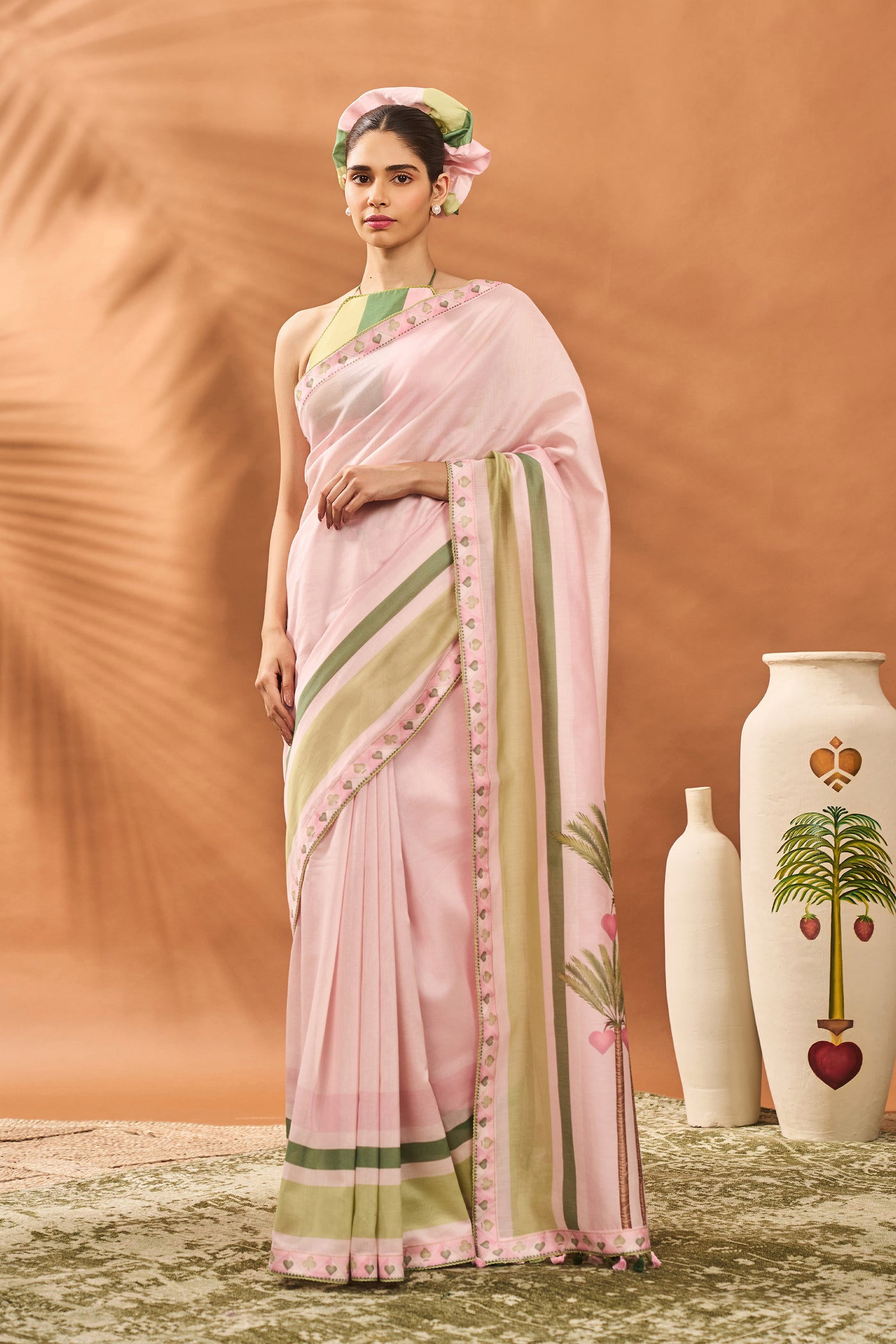 Masaba Pink Blooming Board Saree indian designer wear online shopping melange singapore