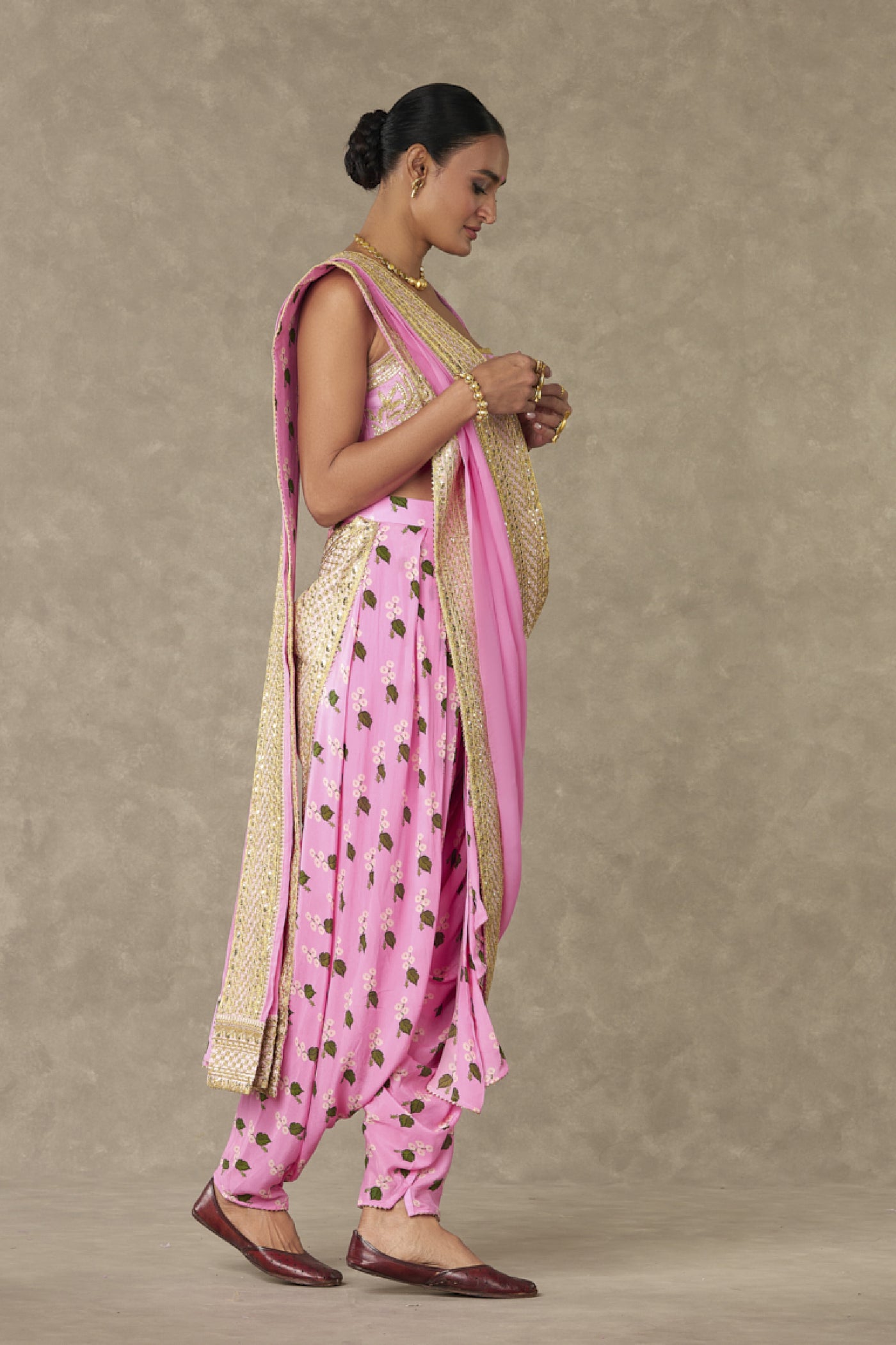 Masaba Pink Cotton Candy Dhoti Saree indian designer wear online shopping melange singapore