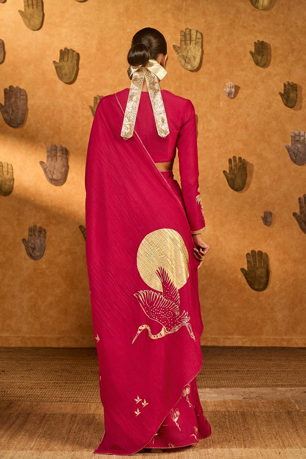 Masaba Pink Crane Dawn Saree indian designer wear online shopping melange singapore 
