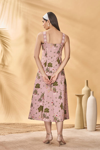 Masaba Pink Pirouette Picnic Midi Dress indian designer wear online shopping melange singapore