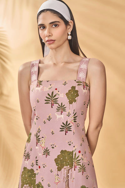 Masaba Pink Pirouette Picnic Midi Dress indian designer wear online shopping melange singapore
