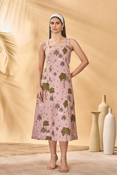 Masaba Pink Pirouette Picnic Midi Dress indian designer wear online shopping melange singapore