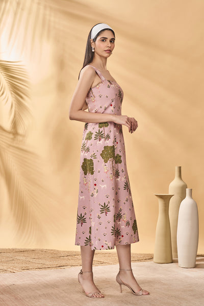 Masaba Pink Pirouette Picnic Midi Dress indian designer wear online shopping melange singapore