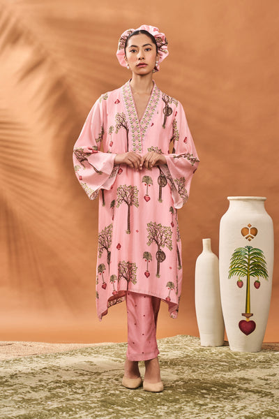 Masaba Pink Wildscape Tunic Set indian designer wear online shopping melange singapore