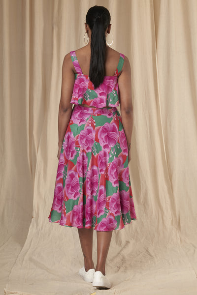 Masaba Portia Sea Green Bloomerang Crop Top and Skirt Set indian designer wear online shopping melange singapore