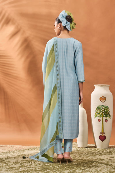 Masaba Powder Blue Spades Blossom Ckd indian designer wear online shopping melange singapore
