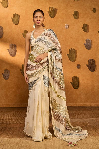 Masaba Rainbow Muse Gota Saree indian designer wear online shopping melange singapore 