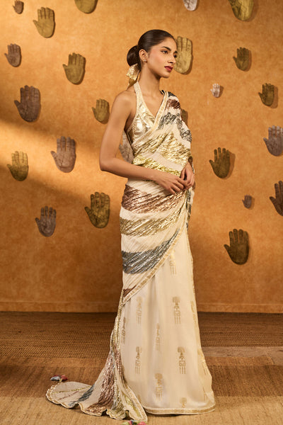 Masaba Rainbow Muse Gota Saree indian designer wear online shopping melange singapore 