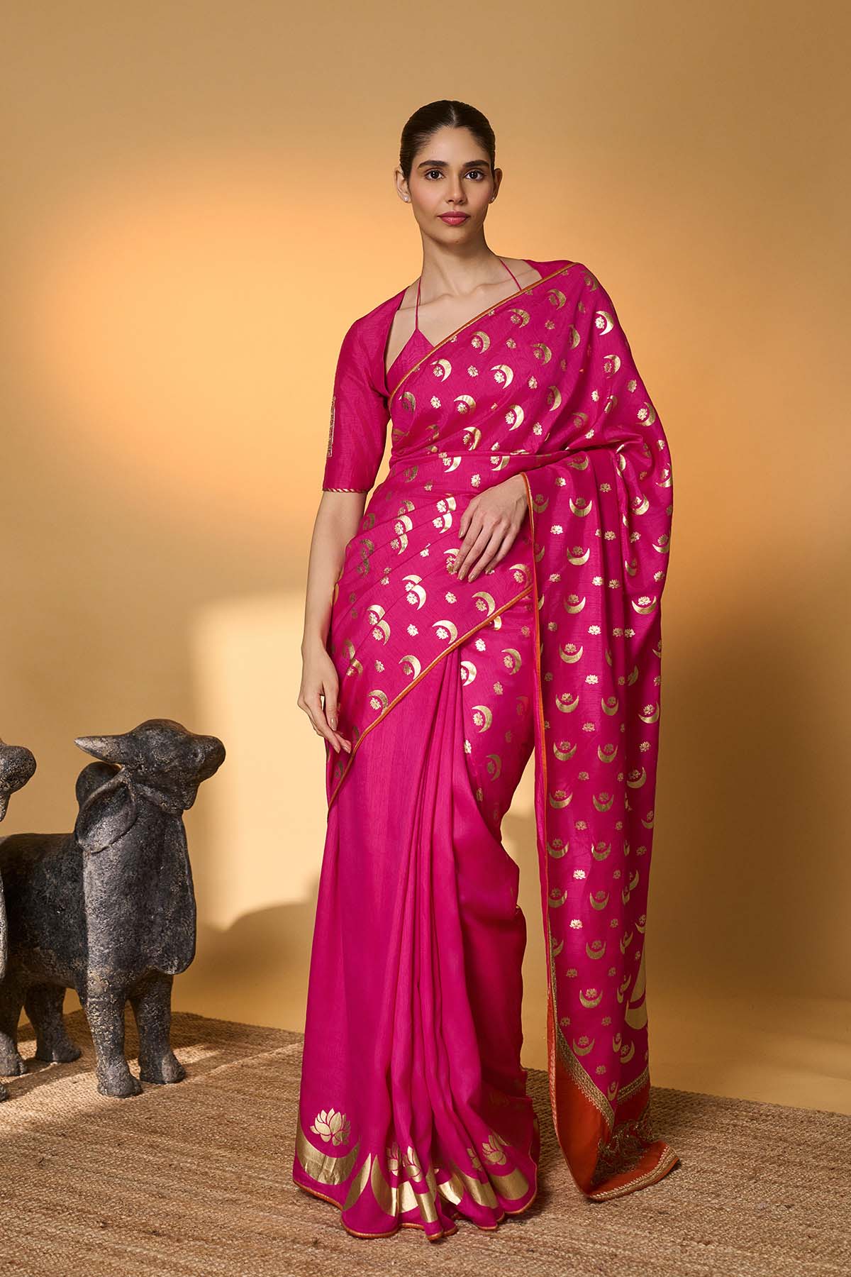 Saba Rani Rani Pink Chand Phool Saree – Melange Singapore