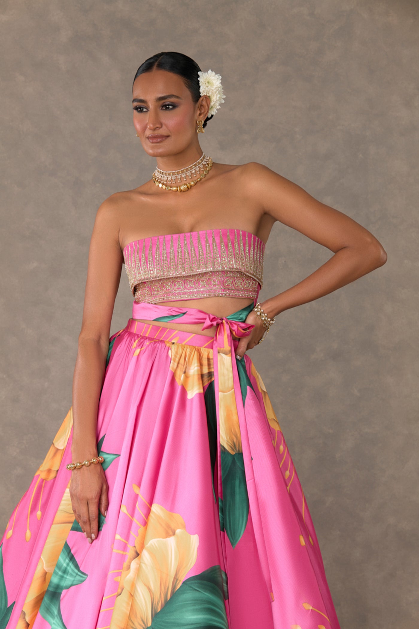 Masaba Rani Pink Masakali Skirt Set indian designer wear online shopping melange singapore