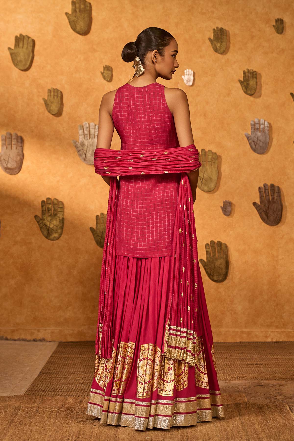 Masaba Raspberry Moonfish Skirt Set indian designer wear online shopping melange singapore 