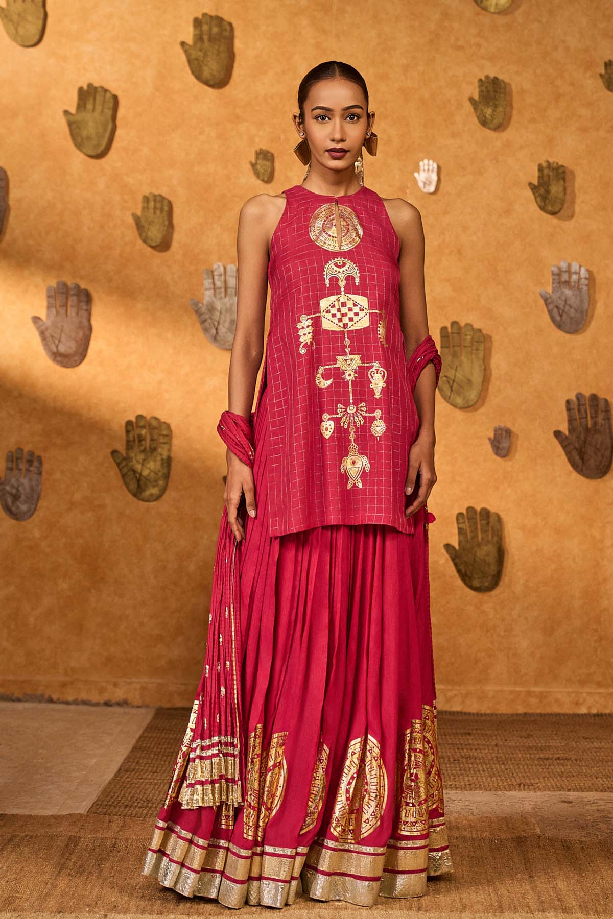 Masaba Raspberry Moonfish Skirt Set indian designer wear online shopping melange singapore 