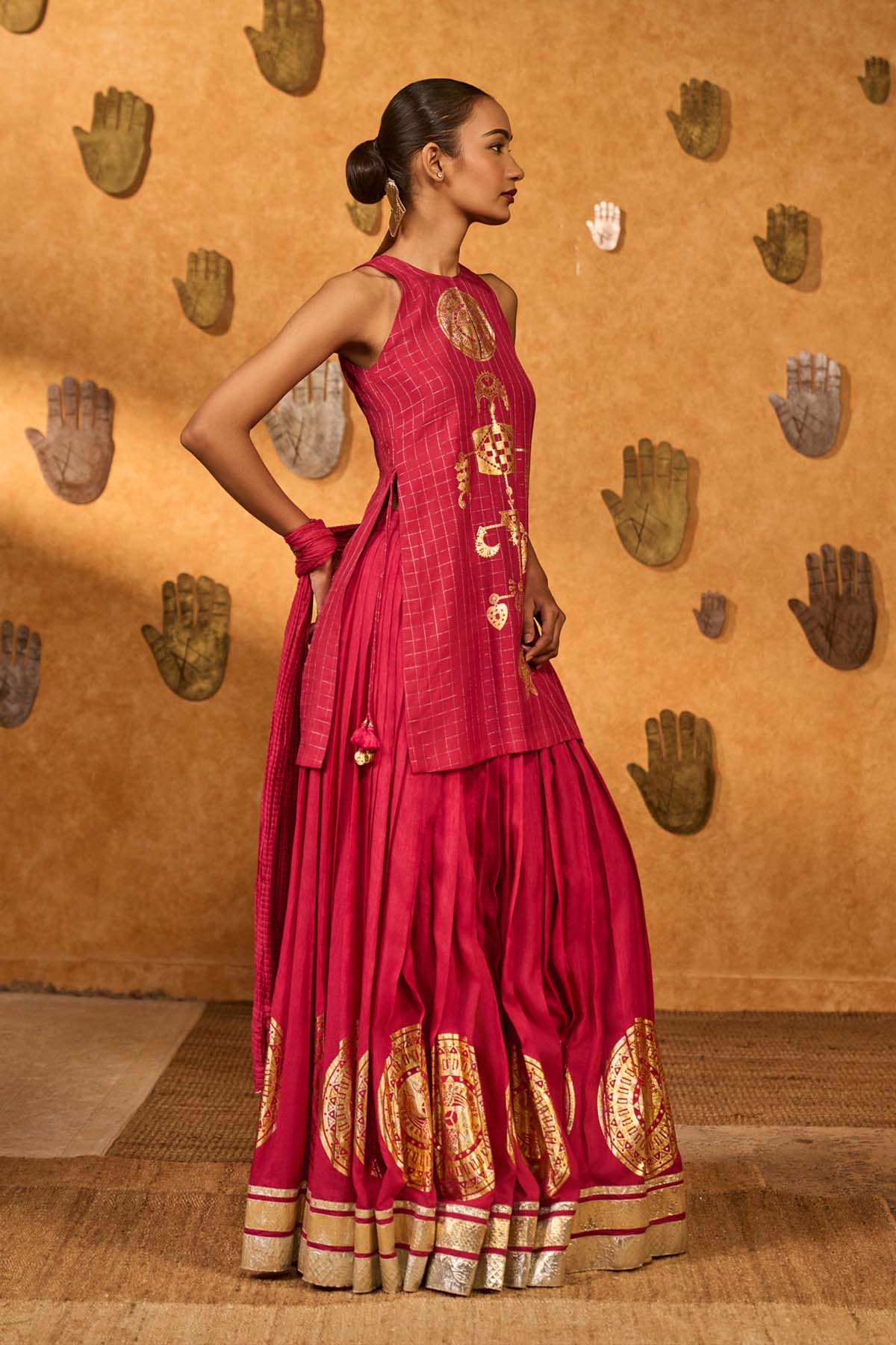 Masaba Raspberry Moonfish Skirt Set indian designer wear online shopping melange singapore 