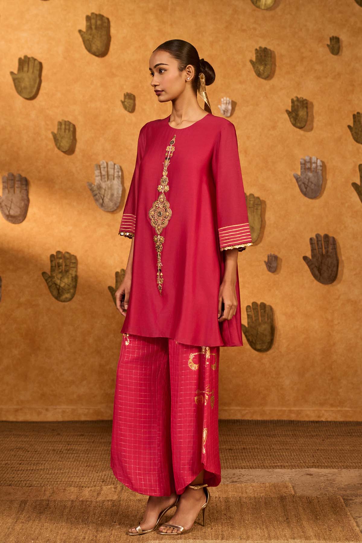 Masaba Raspberry Winddrop Kurta Set indian designer wear online shopping melange singapore 
