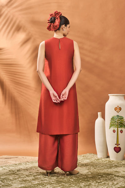 Masaba Red All Fours Tunic Set indian designer wear online shopping melange singapore