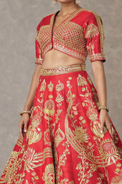 Masaba Red Bagh-E-Bahar Neelkamal Lehenga Set indian designer wear online shopping melange singapore