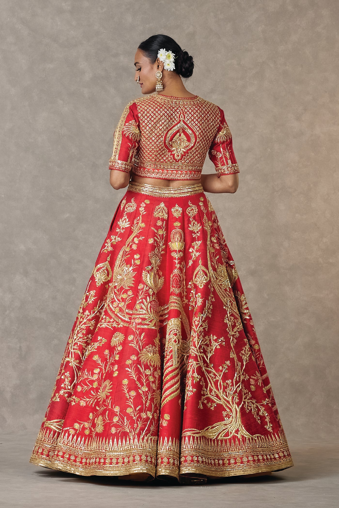 Masaba Red Bagh-E-Bahar Neelkamal Lehenga Set indian designer wear online shopping melange singapore