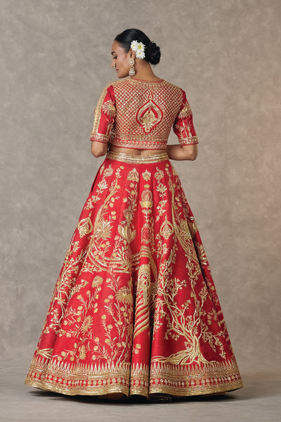 Masaba Red Bagh-E-Bahar Neelkamal Lehenga Set indian designer wear online shopping melange singapore