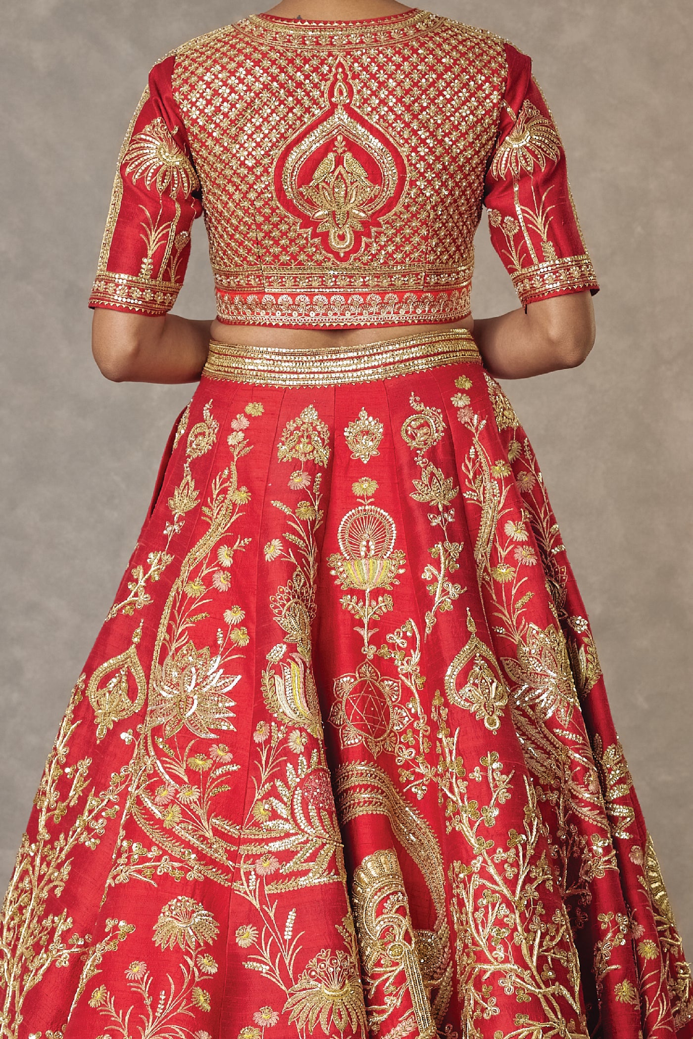 Masaba Red Bagh-E-Bahar Neelkamal Lehenga Set indian designer wear online shopping melange singapore