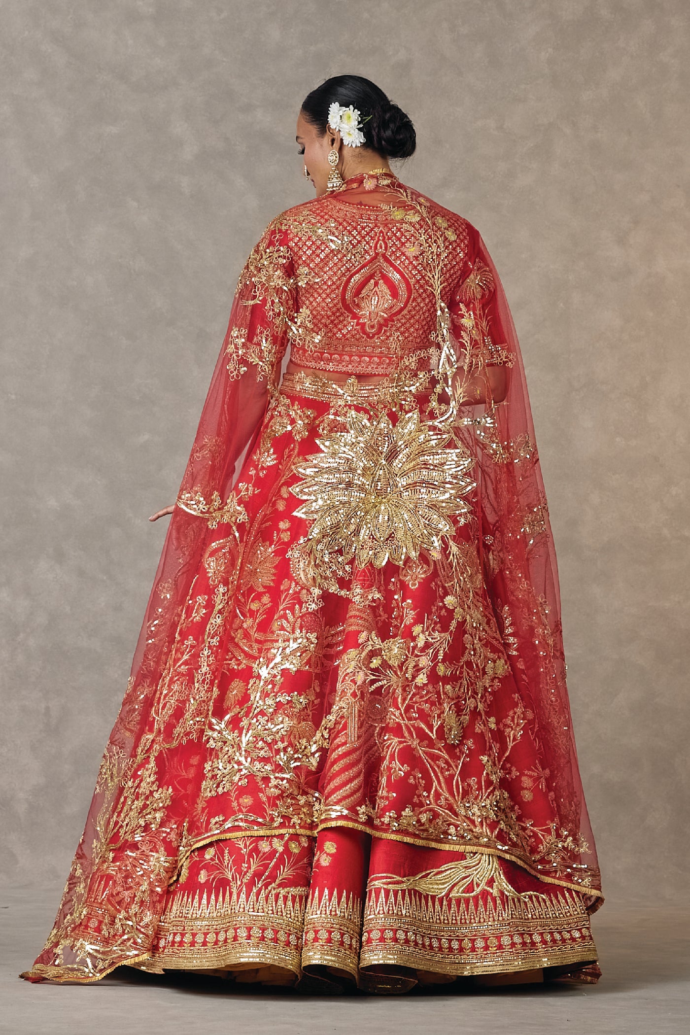 Masaba Red Bagh-E-Bahar Neelkamal Lehenga Set indian designer wear online shopping melange singapore