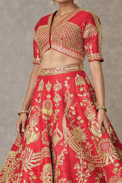 Masaba Red Bagh-E-Bahar Neelkamal Lehenga Set indian designer wear online shopping melange singapore