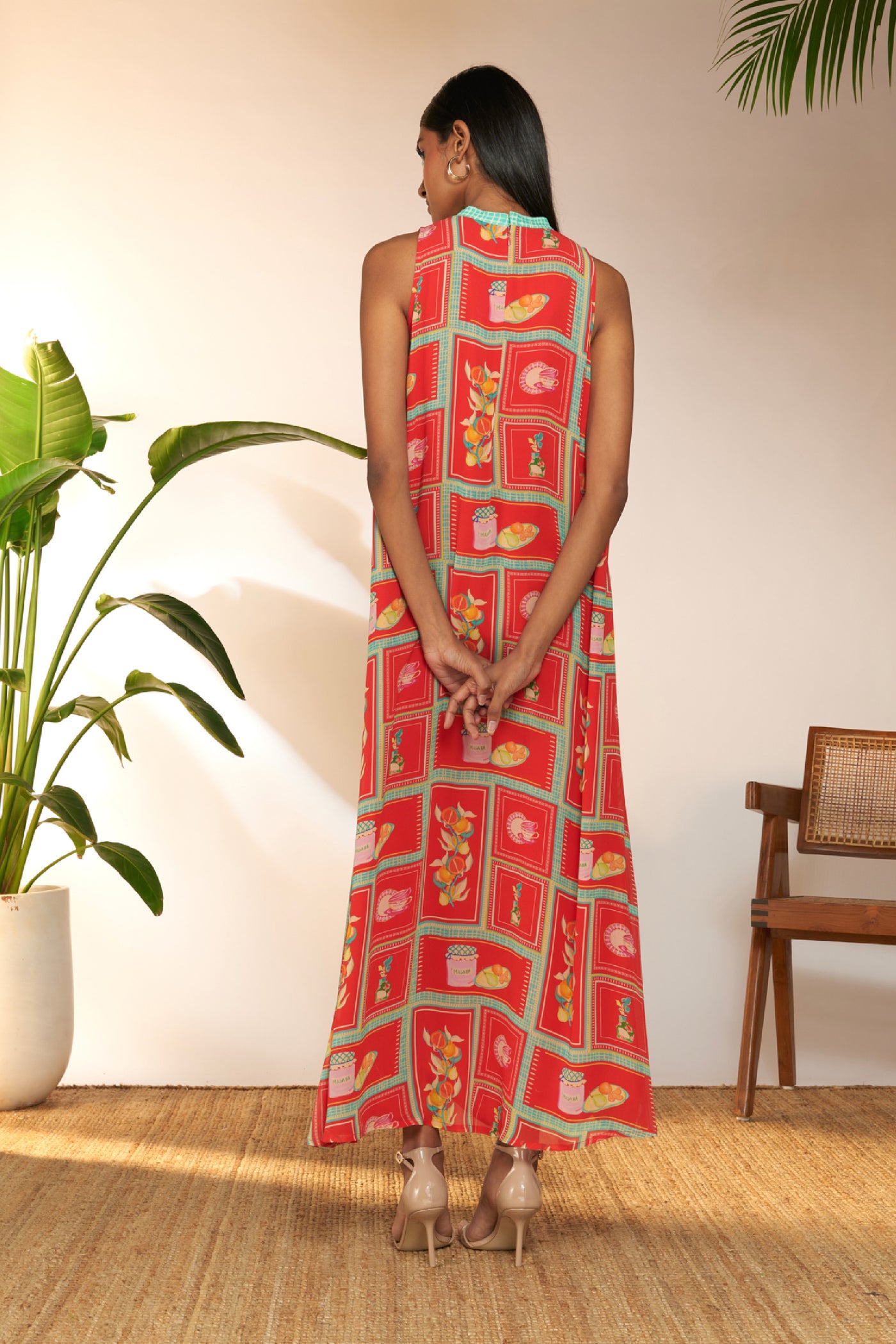 Masaba Red Checkmate Maxi Dress indian designer wear online shopping melange singapore